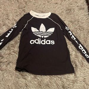 All black and white Adidas long sleeve shirt